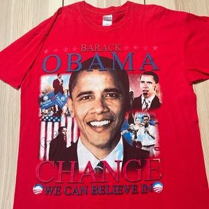 Vintage Barack Obama Change President Collage‎ USA Shirt